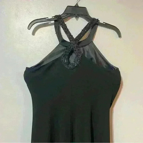 Jones New York Black Formal Maxi Evening Dress Sleeveless with Beading Size 8 - Picture 4 of 11